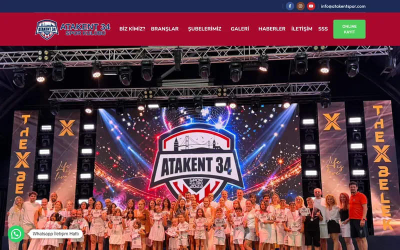 Atakent 34 Spor Kulübü kurumsal web sitesi anasayfası — DMT Dijital projesi