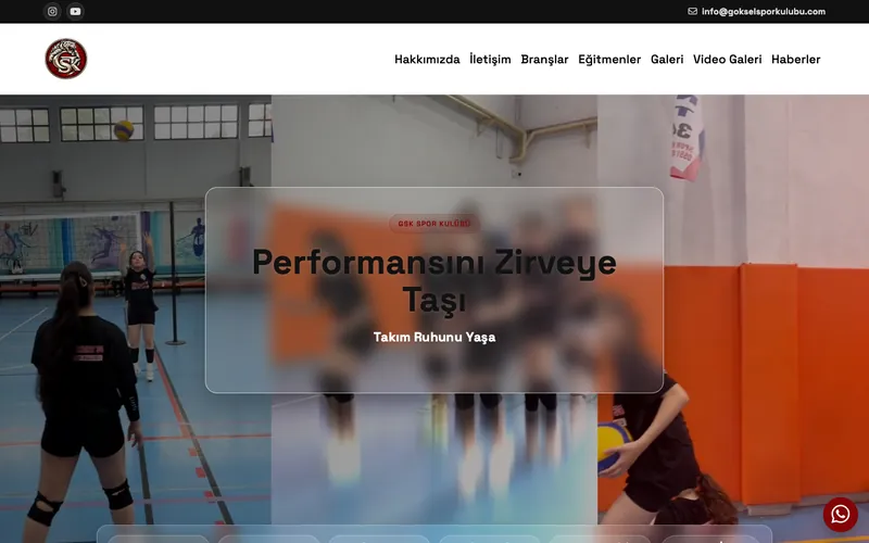 Göksel Spor Kulübü kurumsal web sitesi anasayfası — DMT Dijital projesi